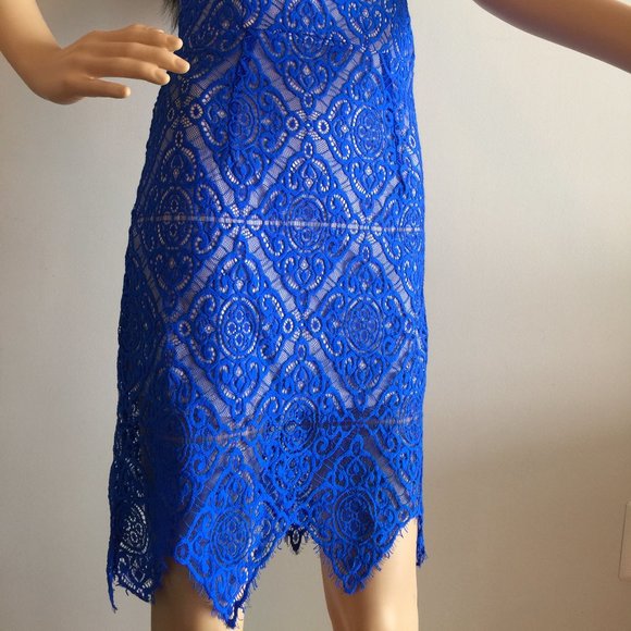 Striking Blue Strapless Dress - Picture 9 of 11